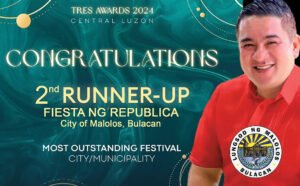 FIESTA NG REPUBLIKA NG  MALOLOS, 2ND RUNNER-UP MOST OUTSTANDING FESTIVAL SA REHIYON 3